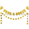 Gold Glittery Boos & Booze Banner and Gold Glittery Circle Dots Garland- Halloween Party Decorations,Haunted House Props,Boos Booze Sign,Ghost Decorations,Halloween Decorations for Home Fireplace Mantel,Halloween Bachelorette Decor