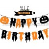 Halloween Birthday Party Decorations Happy Birthday Banner with Pumpkins for Halloween Themed Birthday Party Decorations Supplies
