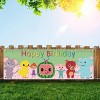 JJ Melon Birthday Party Supplies Birthday Party Banner Backdrop Decorations Happy Birthday Banner for JJ Melon Baby Shower Fans Kids