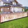 Pink Rose Gold Happy Birthday Banner Decorations,Large Happy Birthday Yard Banner Sign Party Supplies for Women 16th 21st 30th 40th 50th Birthday Decor for Outdoor Indoor 9.8x1.6ft