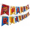 Superhero Birthday Party Supplies Banner by Aliza | Baby Boy Toddler Kids Birthday Super Hero Decorations – Huge 8-foot Superhero Garland Decor – The Perfect Decoration for your Party
