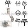 107 Pieces Cake Money Box Kit Pulling Money Box Cake Topper Money Box Kit with 6 Pieces Happy Birthday Cake Topper 100 Pieces Clear Bag Connected Pockets for Cake Decoration Party Favor Black