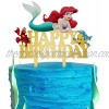 Gold Acrylic Mermaid Princess Happy Birthday Cake Topper The Little Mermaid Theme Birthday Party Suppliers Disney Princess Cake Decoration