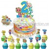JJ-melon Cake Topper for 2nd Birthday  Cupcake Topper Party Supplies for Kids Birthday Party