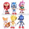 Sonic the Hedgehog Action Figures Cake Toppers Sonic Figurines Collection Play set  Children Mini Toys Cupcake Toppers for Birthday Party Supplies Set of 6pcs