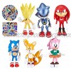 Sonic The Hedgehog Toys for Boys,Sonic Series Action Figures Toys,Sonic Cake Toppers Cartoon Theme Collection Playset Suitable for Kids Birthday Party Cake Decorations Baby Shower Party Supplies 6pcs