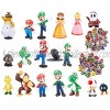 Super Mario Mini Toys for Boys,Mario Bros Series Action Figures Toys,Mario Brothers Cartoon Theme Collection Playset Suitable for Kids Birthday Party Cake Toppers Cake Decorations Baby Shower 18pcs