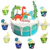 55Pcs Dinosaur Cupcake Toppers and Wrappers Forest Series Cute Dinosaur Cake Toppers Cups Dinosaur Cupcake Decorations for Baby Shower Boy Kids Girl Wedding dinosaur birthday party supplies