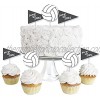 Bump Set Spike Volleyball Dessert Cupcake Toppers Baby Shower or Birthday Party Clear Treat Picks Set of 24