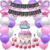 Girl Game Party Decorations Sandbox Game Party Supplies Cake Topper Cupcake Toppers Favor Birthday Balloons Banner for Girls