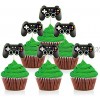 Mity rain Video Game Controllers Cupcake Toppers-Gamepad Cake Picks Game Themed Birthday Anniversary Wedding Engagement Party Decorations24pcs