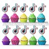 Music CupCake Topper Party Decorations For Birthday Party Supplies Short Video Music Party （24PCS