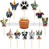 TAJIAA 48PCS Dogs Face Cupcake Toppers Dogs Cupcake Toppers Puppy Pet Theme Birthday Party Decorations Supplies
