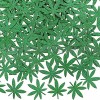 100 Pieces Green Glitter Weed Leaf Paper Confetti Green Leaf Confetti Pot Leaves Paper Confetti for 420 Birthday Party Wedding Festival Table Baby Shower Decorations