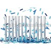 Battife Gender Reveal Confetti Sticks 12Pack Blue Tissue Paper Flick Flutter Wands for Baby Boy Shower Party 14inch