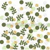 Greenery Gold Eucalyptus Confetti Baby Shower Green Gold Christmas Scatter Table Decoration Nature-Theme Party Bridal Shower Party Wedding Classroom Nursery Decor Supplies 210 Pcs
