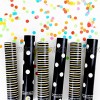 Peachy Party Poppers Confetti Cannons 12 inch 6 Pack Modern Biodegradable Wedding Confetti Cannon Black Confetti Poppers for Birthday Party Wedding New Years Eve | Launches up to 30ft