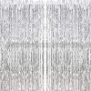 CHRORINE 2pcs 3ft x 8.3ft Silver Tinsel Foil Fringe Curtains Streamers Backdrop for Birthday Graduation Wedding Engagement Bridal Shower Bachelorette Holiday Gold Party Decorations Silver
