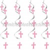 Creative Converting 5-Count Dizzy Dangler Hanging Cross Streamers Silver Pink