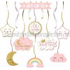 LINGTEER Twinkle Twinkle Little Star Swirls Streamers Cheers to Baby Shower Birthday Party Hanging Decorations Girl.