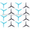 16pcs HQProp 5x4.3x3V2S Tri-Blade Propeller 5 Inch Props for RC FPV Drone Quadcopter Blue & Grey