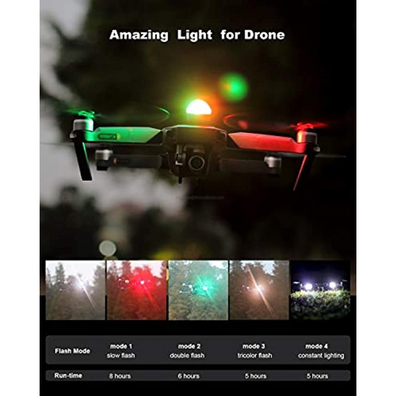 LUCORB T-T3 Drone Strobe FAA Anti-Collision Lights Drone Led Night Light 3 Colors Heading Indication Battery Indicators Fits DJI Mavic Mini,Mavic Air 2 Mavic Pro Phantom