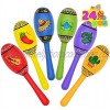 24 Mini Wooden Fiesta Maracas 6 Designs Noisemaker for Mexican Fiesta Cinco De Mayo Party Favors Musical Fun Birthday Parties Luau Party Carnivals Taco Tuesday Event
