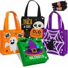 4 Pack Candy Felt Holder Halloween Bags Trick or Treat Gift Bags for Kids Halloween Boo Spooky Baskets Trick or Treating Bags Halloween Candy Bags Halloween Snacks Bucket Halloween Goodie Bags