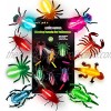 SpringFlower 60pcs Halloween Glow Critters Set for Halloween Party Favor,18 Critters Toys and 42 Glow Sticks Glow in The Dark Party Favors Halloween Goodie Bag Fillers Halloween Miniatures.