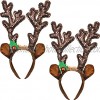 2 Pieces Antler Headband Christmas Reindeer Headband Sequin Reindeer Hair Hoop for Xmas Holiday Party Supplies
