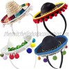 4 PCs Cinco De Mayo Sombrero Headband Hat Mini Mexican Sombrero Party Hats Decorations for Fiesta Carnival Festivals Birthday Coco Theme and Party Supplies Sombrero Party Hats White Black