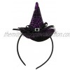 FRECI Halloween Headband Spider Witch Hat Head Piece Hair Band Accessory Party Cosplay Costume Favors Supplies #3 Black Medium