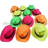 Ifavor123 Pack of 12 Bright Neon Color Plastic Gangster Hats – Themed Party Fedora Hat Accessor