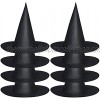 jiebor 8pcs Witch Hat Halloween Wizard Hat Party Hats Witch Costume Accessories for Women Witch Party Room Yard Hanging Decorations Black