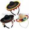 kockuu 3 Pack Sombrero Hats Mini Mexican Party Hat with Headband for Kids Boys Girls Adults Fiesta Mexican Birthday Cinco de Mayo Party Decorations