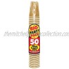 Big Party Pack Gold Plastic Cups | 12oz. | Pack of 50 | Party Supply