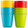 Plaskidy Kids Cups Set of 12 Kids Plastic Cups 8 oz Kids Drinking Cups -Plastic Cups Reusable Dishwasher Safe BPA-Free Cups for Kids & Toddlers Bright Colored Unbreakable Toddler Cups