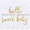 Scalloped Edged Baby Shower Party Napkins 5 x 5 in Gold Foil 50 Pack