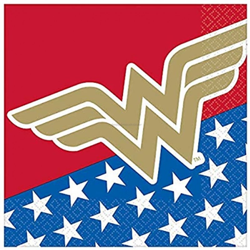 Wonder Woman Classic Luncheon Party Napkins 6.5 x 6.5 16 Ct.