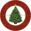 amscan Twinkling Christmas Tree Dessert Paper Plates 50 Ct. | Party Tableware Red Green 7"