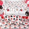 Decorlife Casino Theme Party Decorations Casino Birthday Party Supplies Serves 16 Las Vegas Party Decorations Includes Casino Tablecloth Banner Balloons Hanging Swirls Total 146PCS