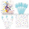 Music Value Party Supplies Pack 58+ Pieces for 16 Guests Value Party Kit Music Party Plates Music Birthday Napkins Forks Tableware