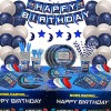 Video Game Party Supplies,192 Birthday Decorations For Kids Including Paper Cups Tissues Straws Balloons Tablecloths,Birthday Banners Wrist Straps and 20 sets of Tableware