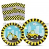 WERNNSAI Construction Party Supplies Disposable Dump Truck Themed Tableware Set for Boys Kids Birthday Dinner Dessert Plates and Napkins Serves 16 Guests 48PCS