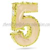 Juvale Small Number 5 Gold Foil Pinata Fifth Birthday Party Supplies 15.5 x 10.5 x 3 Inches
