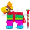 Mexican Small Donkey Pinata for Birthday Cinco de Mayo Fiesta Pull String Pinyata for Kids 15 x 12 x 3 Inches