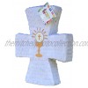White Cross Piñata with Gold Chalice Accents for Baptism or First Communion