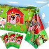 3 Pieces Farm Animals Party Tablecloth Farmhouse Disposable Plastic Table Cover Barnyard Farm Animal Theme Party Decorations for Picnics Baby Shower Boys Girls Birthday Party Supplies 108 x 54 Inch