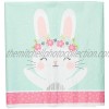 Creative Converting Party Supplies Bunny Party Plastic Tablecloth Tablecover Multicolor 108X54In