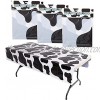 The Dreidel Company Cow Spots Table Cloth 54" x 72" Table Cover for Farm Animal Themed Party Birthday Party Picnic Table Covers 3-Pack